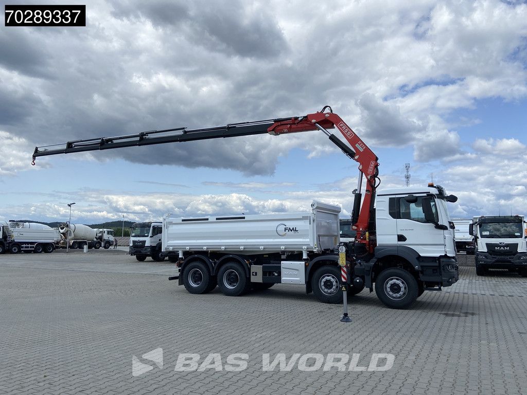 MAN TGS 35.440 8X4 NEW! Fassi F275.026 Kran Crane 13m3 3-Sided Tipper Big-Axle Euro 6