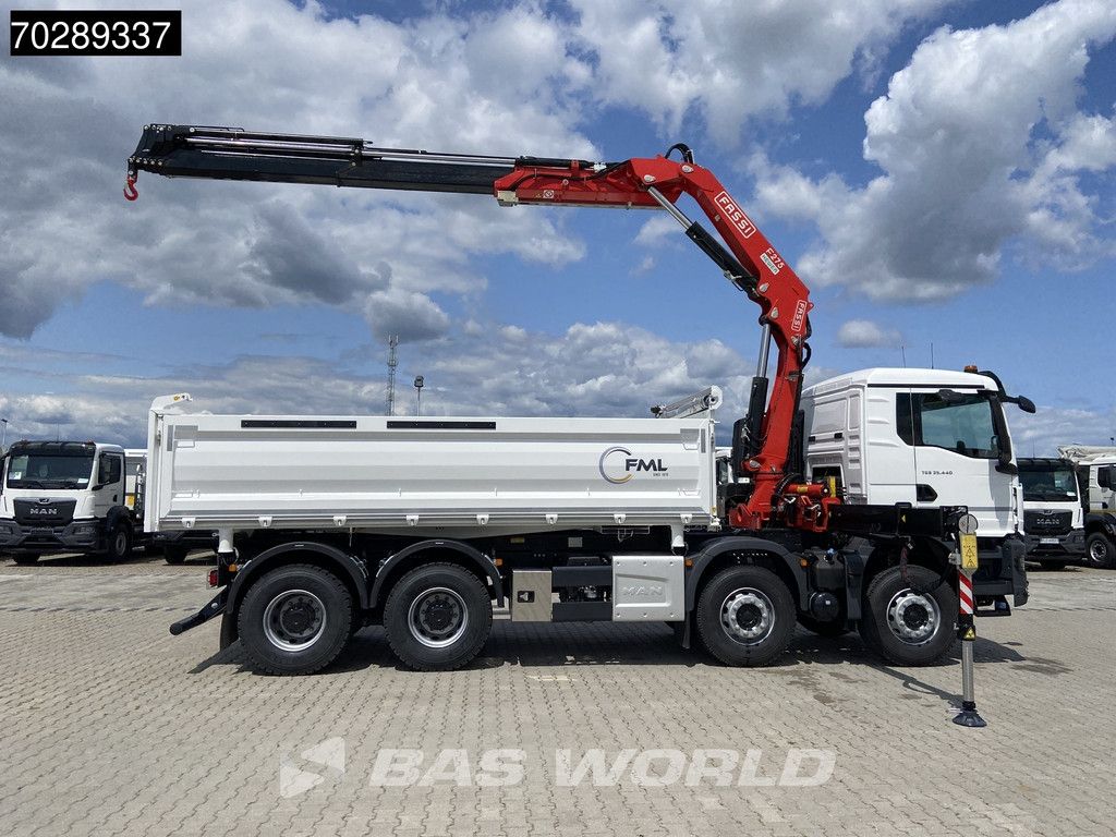 MAN TGS 35.440 8X4 NEW! Fassi F275.026 Kran Crane 13m3 3-Sided Tipper Big-Axle Euro 6