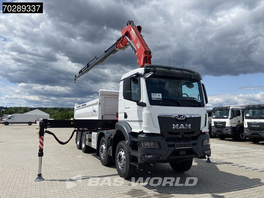 MAN TGS 35.440 8X4 NEW! Fassi F275.026 Kran Crane 13m3 3-Sided Tipper Big-Axle Euro 6