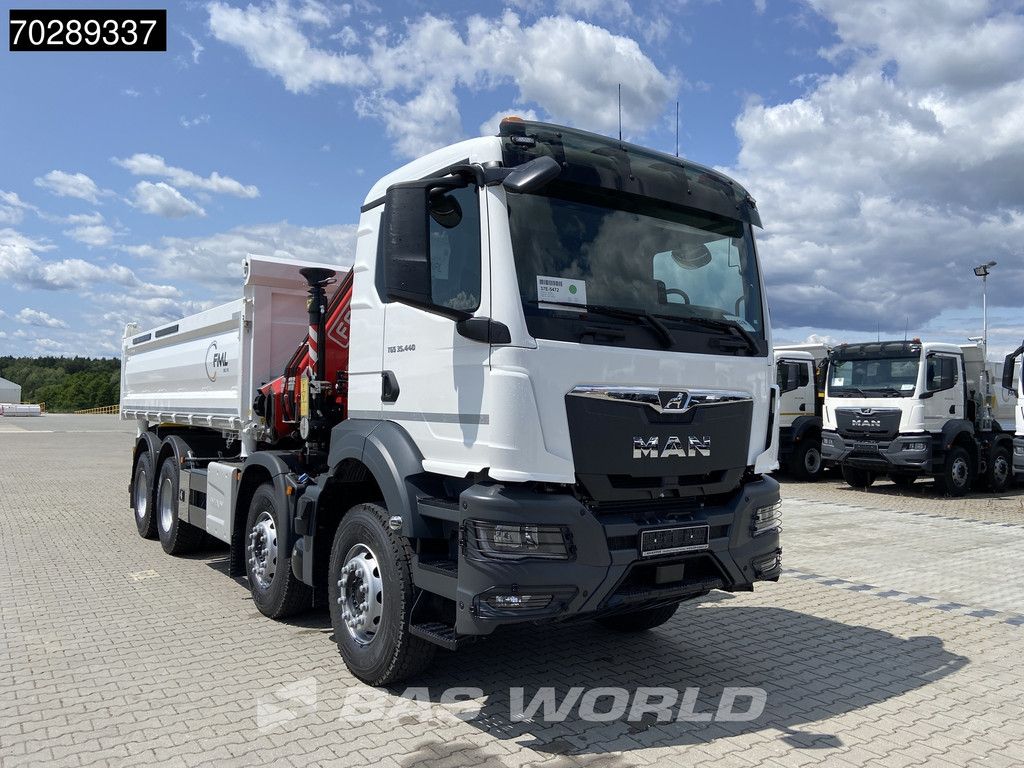 MAN TGS 35.440 8X4 NEW! Fassi F275.026 Kran Crane 13m3 3-Sided Tipper Big-Axle Euro 6