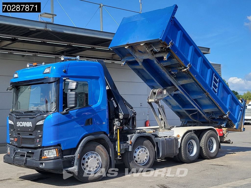 Scania G500 8X4 Hiab X-HIDUO 228 E-3 Crane Retarder Big-Axle Josset Menguy Tipper 14m3 Euro 6