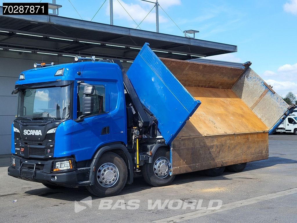 Scania G500 8X4 Hiab X-HIDUO 228 E-3 Crane Retarder Big-Axle Josset Menguy Tipper 14m3 Euro 6