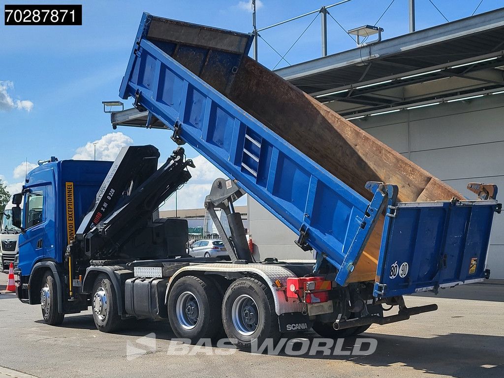 Scania G500 8X4 Hiab X-HIDUO 228 E-3 Crane Retarder Big-Axle Josset Menguy Tipper 14m3 Euro 6