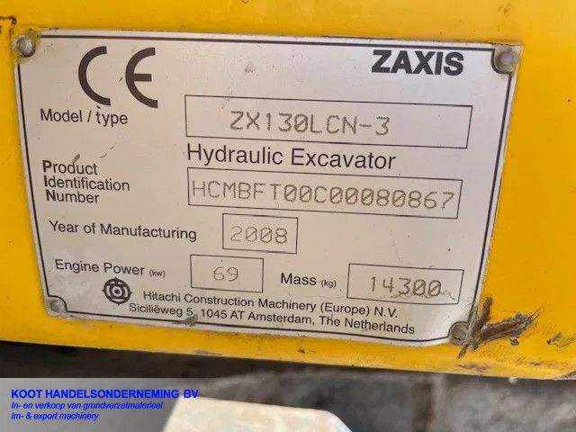 Hitachi ZX 130LCN-3 Dutch machine