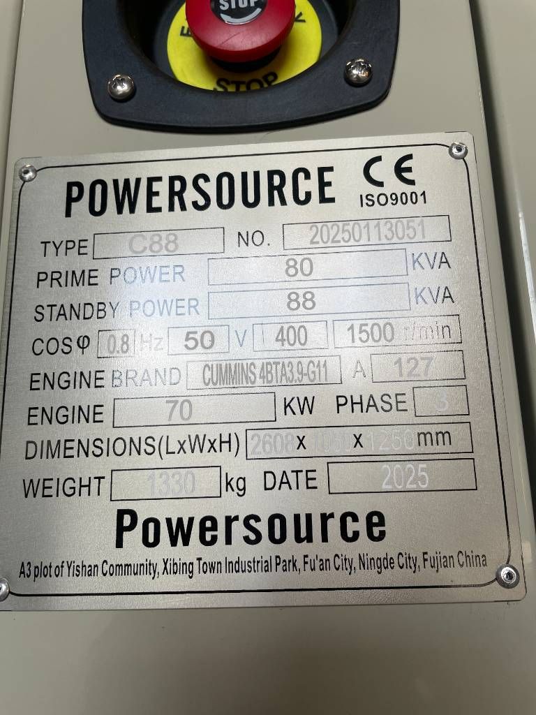 Cummins 4BTA3.9-G11 - 88 kVA Generator - DPX-19834