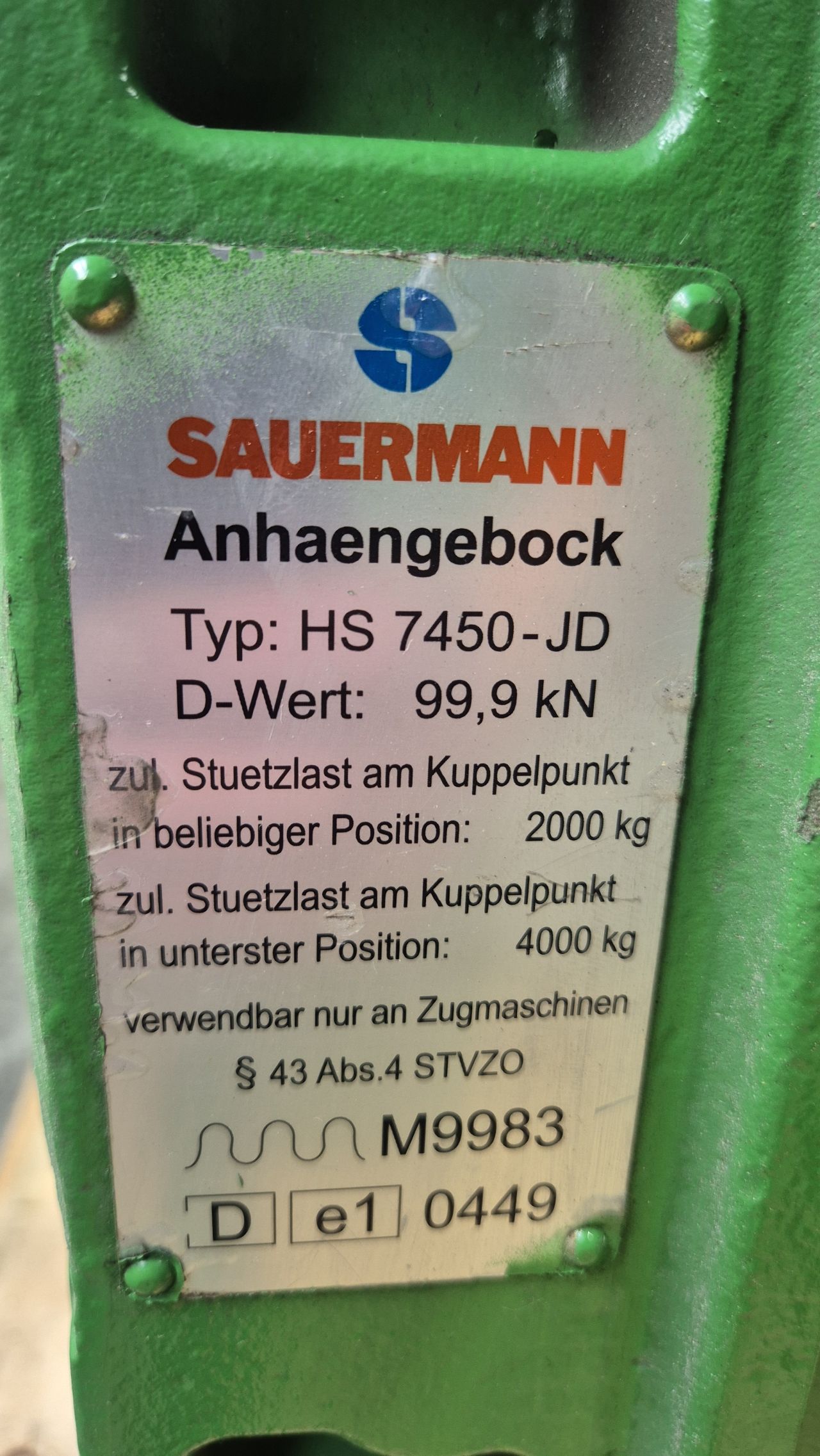 John Deere Sauermann Rockinger Trekhaak frame slede rail 8R