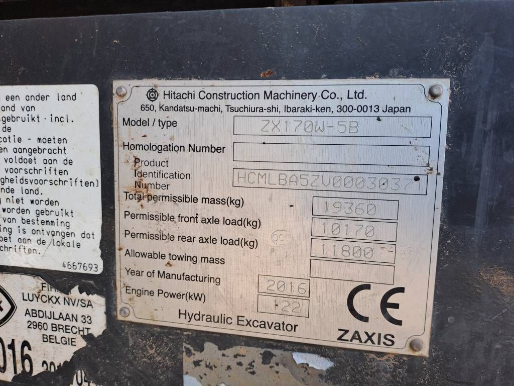 Hitachi ZX 170 W-5 B