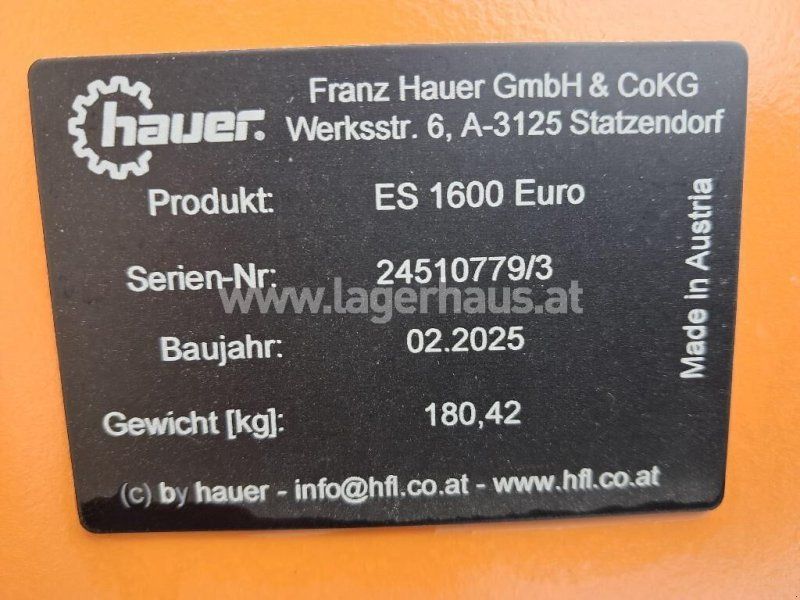 Hauer ERDSCHAUFEL ES 1600 MIT EURO-AUFNAHME