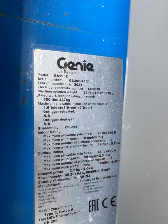 Genie GS 1932 E-Drive Hoogwerker