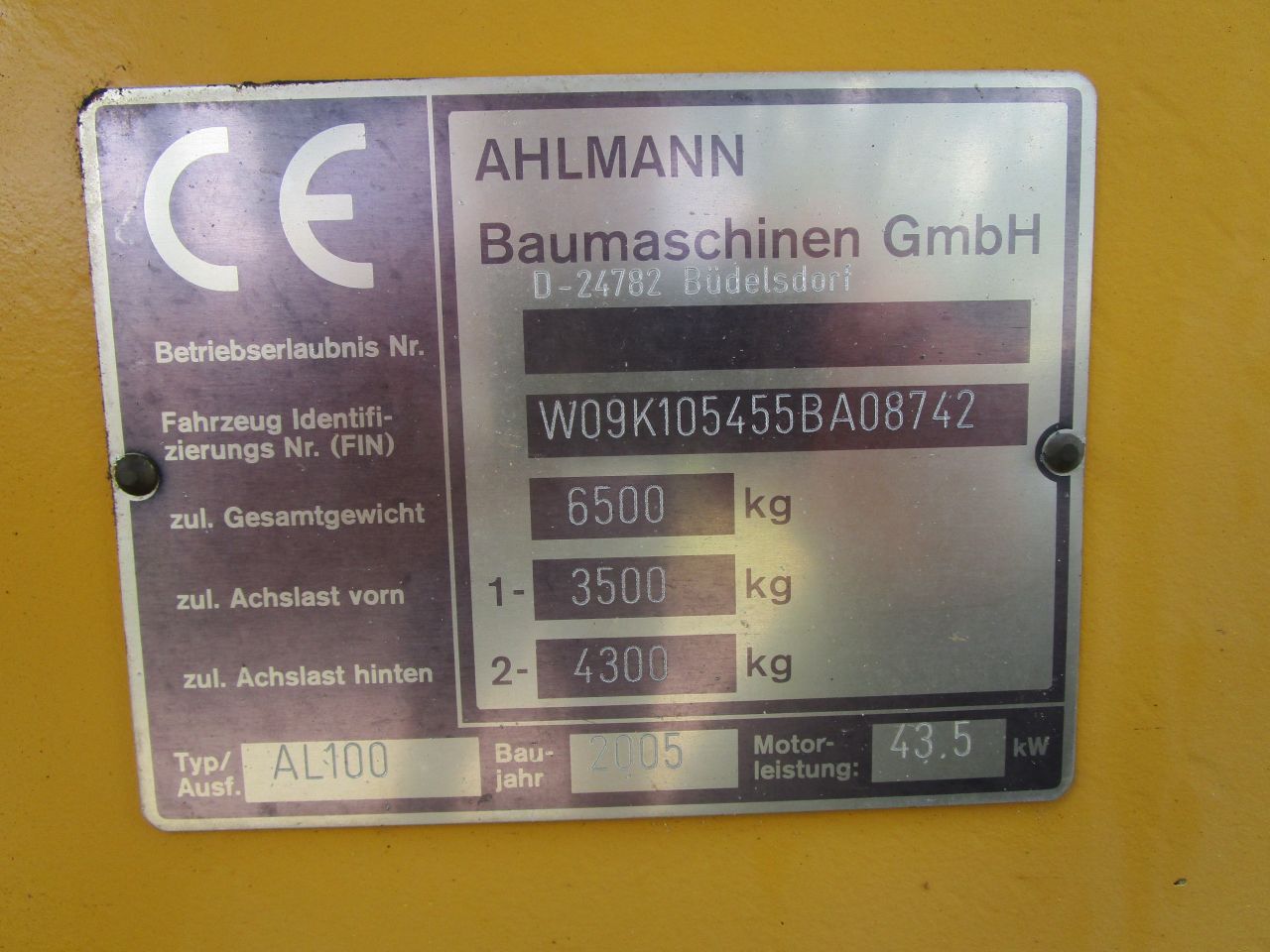 Ahlmann al 100 shovel wiellader 4200 uur atlas