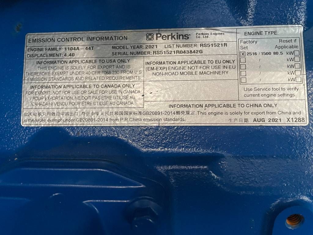 FG Wilson P88-3 - 88 kVA Genset - DPX-12633