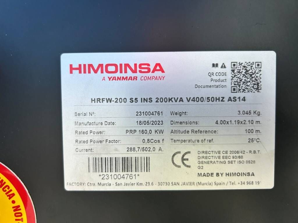 Himoinsa HRFW-200S5 - 200 kVA Stage V - DPX-12636