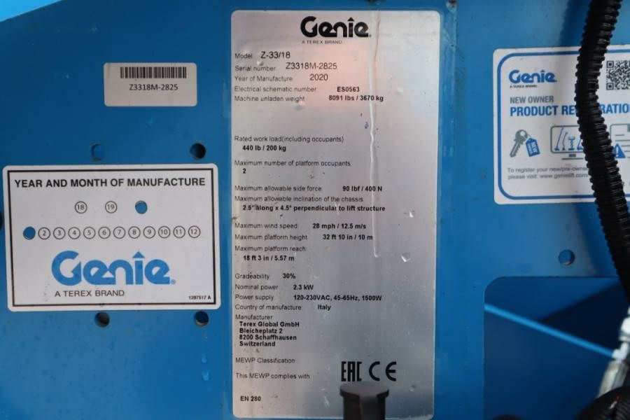 Genie Z-33/18 Electric, 12m Working Height, 5.6m Reach,