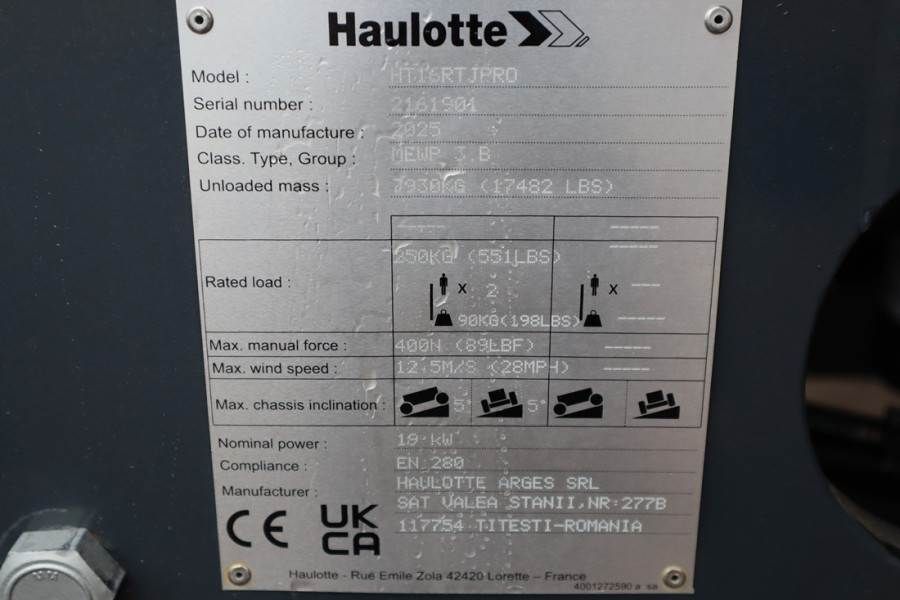 Haulotte HT16RTJ PRO NEW / UNUSED, Guarantee! Diesel, 4x4x4