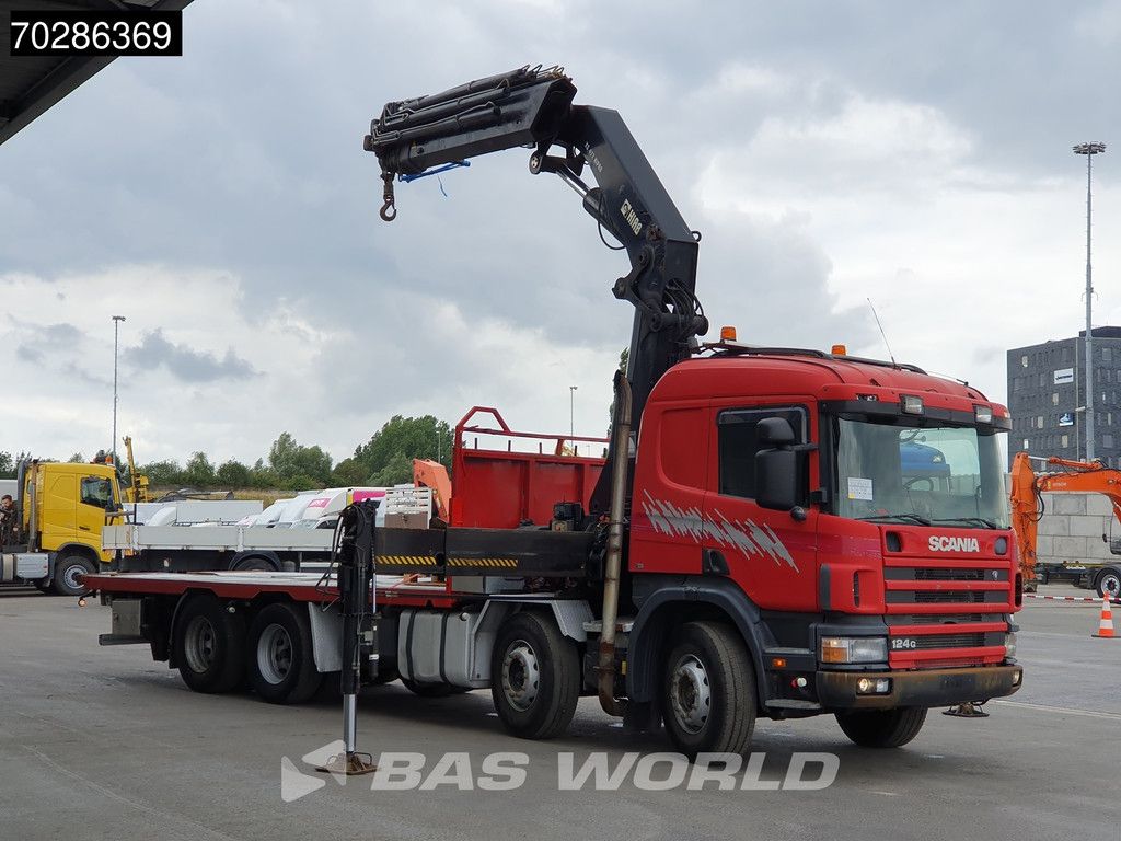 Scania P P124 8X2 HIAB 477EP-5 HIPRO 2013 year Kran Crane Lift Axle Manual Euro 2