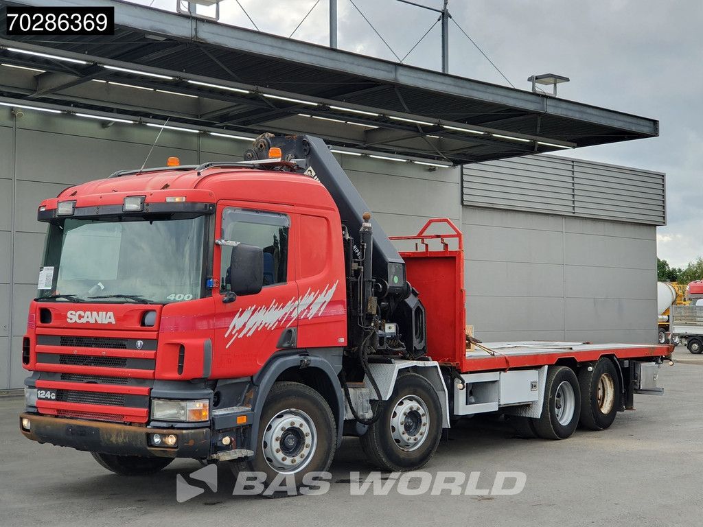 Scania P P124 8X2 HIAB 477EP-5 HIPRO 2013 year Kran Crane Lift Axle Manual Euro 2