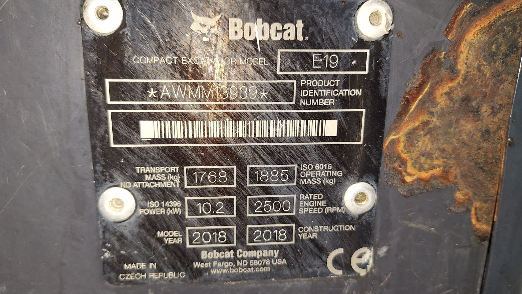 Bobcat E19 sloop/sorteer functie(2018)