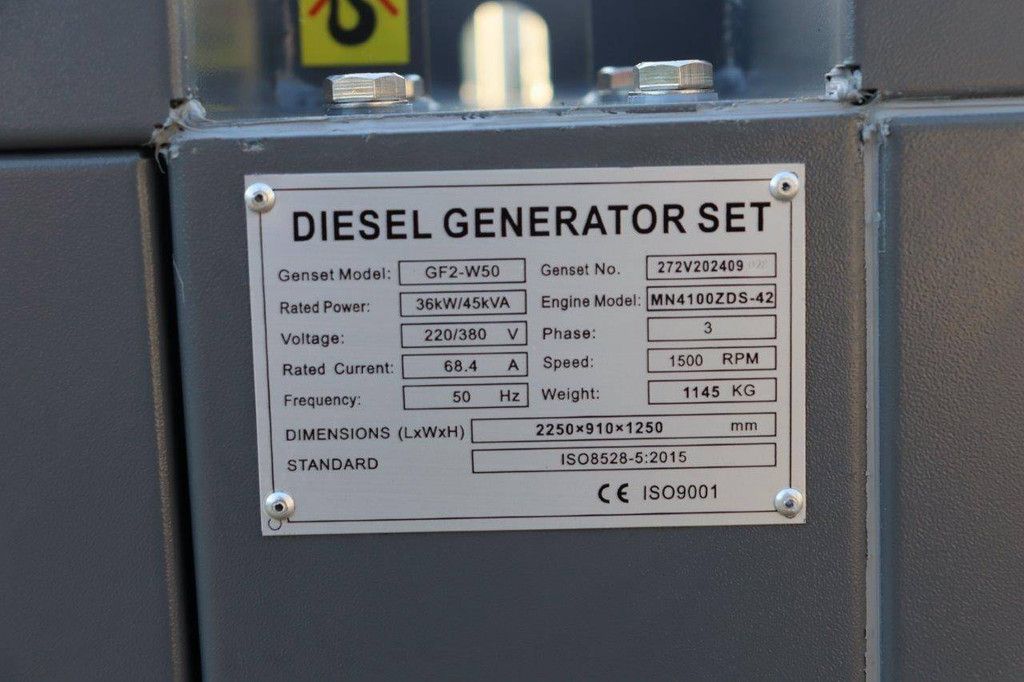 Generator GF2-W50 Diesel 45kVA Neu