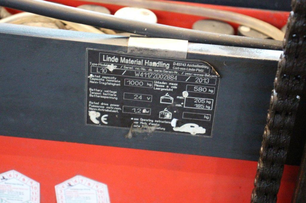 Hochhubwagen Linde L10 Elektro 1000kg 2..0m 2013