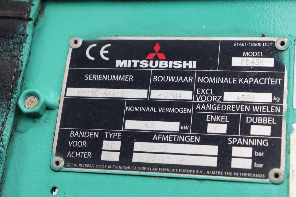 Gabelstapler Mitsubishi FD45K Diesel 4500kg 3,0m 2004