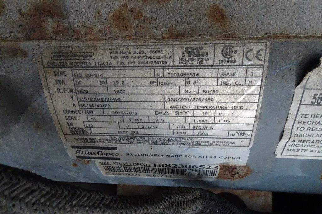 Atlas Copco aggregaat 16 kva