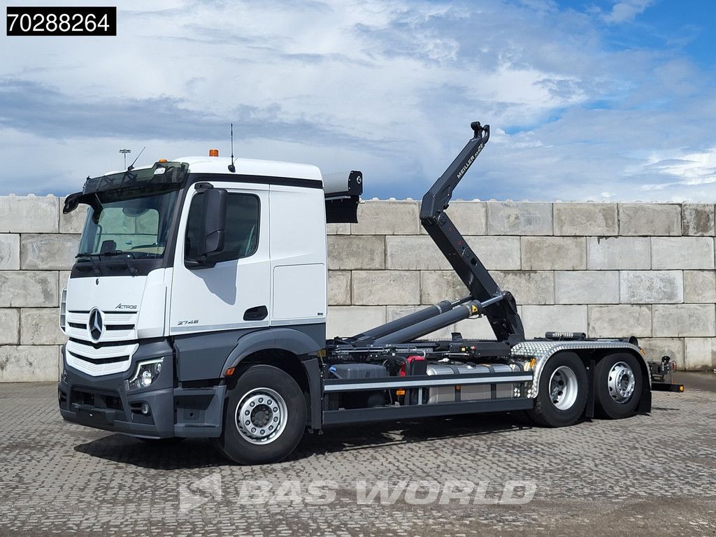 Mercedes Actros 2745 6X2 NEW! Meiller RS21-70 Hooklift Retarder Lift+Steering Axle PPC Navi