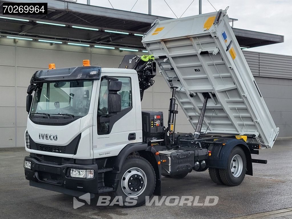 Iveco Eurocargo 160E280 4X2 NEW! Hiab XHIDUO092E-3 Kran Crane 6m3 3-way Tipper ACC
