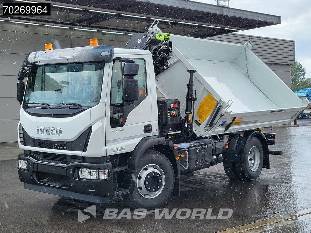 Iveco Eurocargo 160E280 4X2 NEW! Hiab XHIDUO092E-3 Kran Crane 6m3 3-way Tipper ACC