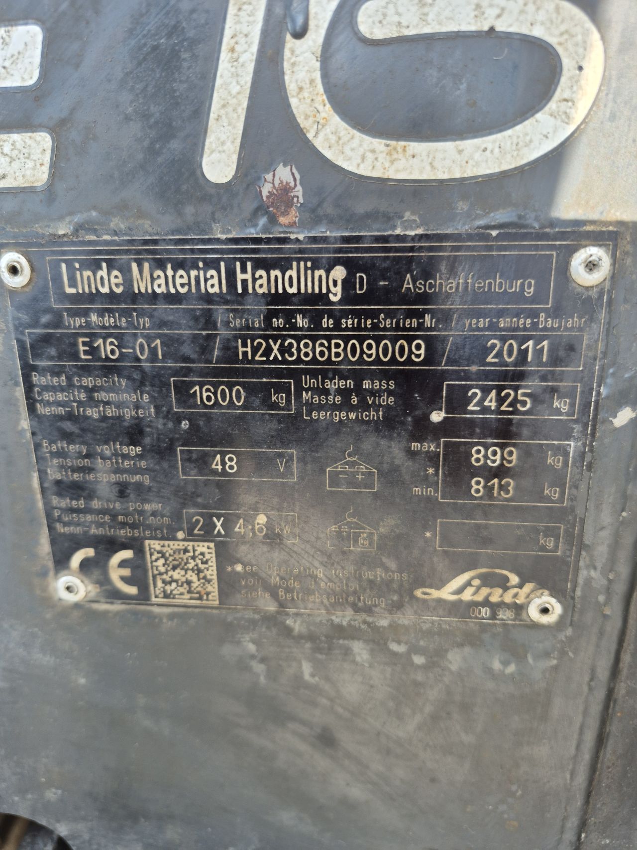 Linde E16-01 bj 2011 triplex freelift sideshift 4.140 mm 7445 uu