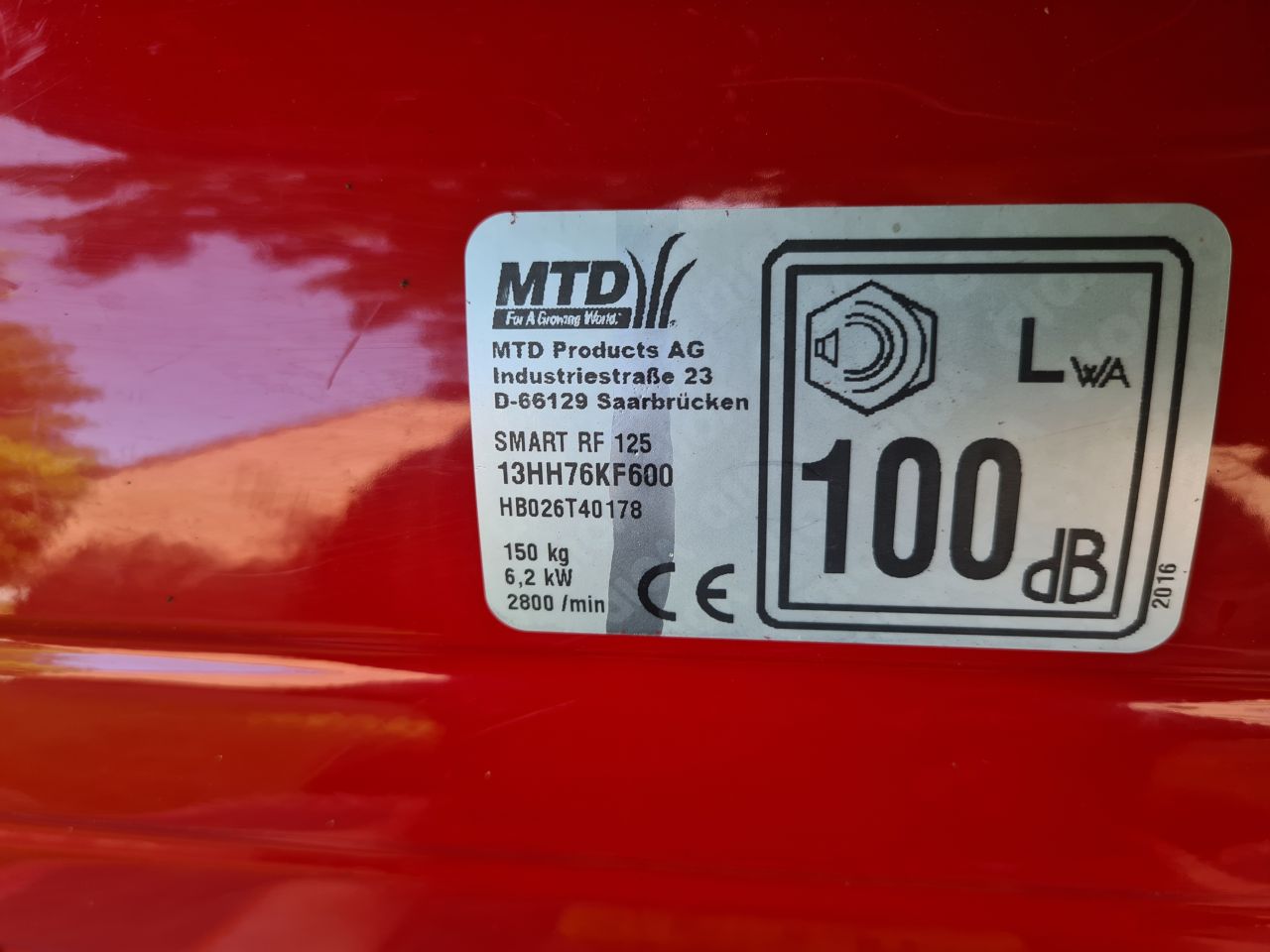 Mtd zitmaaier zijlosser van 2016.