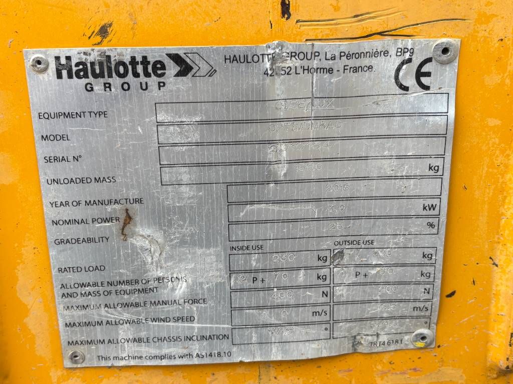 Haulotte Optimum 8AC 8m schaar onderdelen