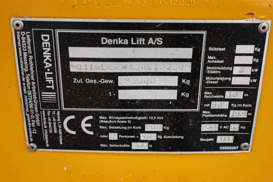Denka-Lift DL22N Electric, 22m Working Height, 12m Reach, Sim