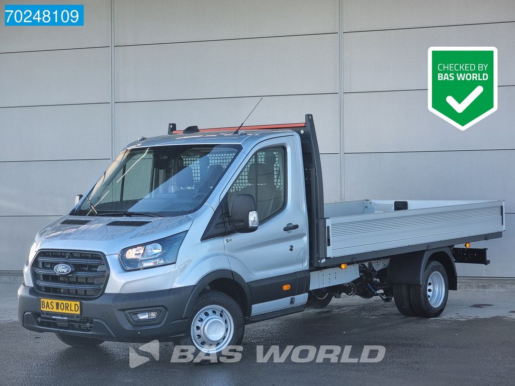 Ford Transit 165pk Open laadbak Dubbellucht Pritsche Trekhaak Airco Cruise Camera 3m3 Klima AHK Tempomat