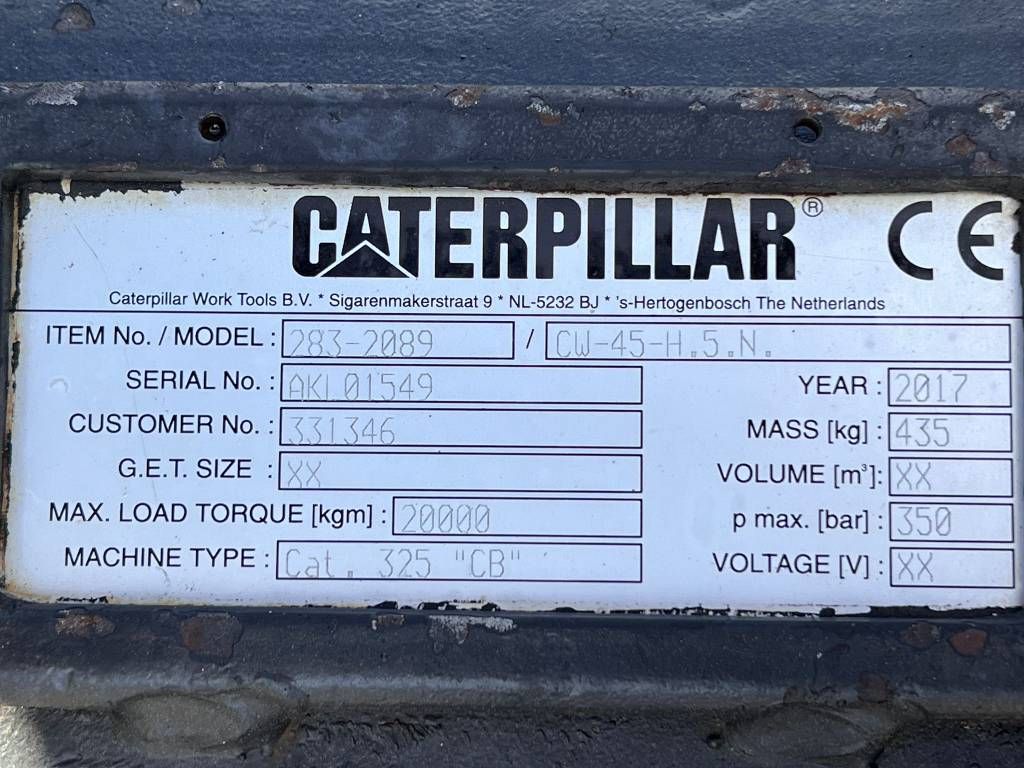 CAT 324-325-329-330 CB-linkage CW45 Quick Coupler