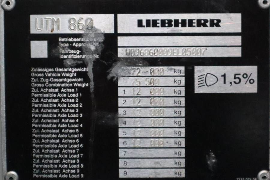 Liebherr LTM1150-6.1 Dutch Vehicle Registration, Valid Abom