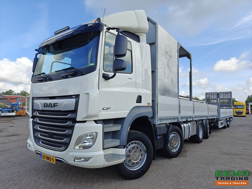 DAF CF 430 FAX 8x2/6 Day Cab Euro6D - Maschinentransporter + 2-Achs-Anhänger - Hydraulische Rampen - Abnehmbarer 10.000L Wassertank - 20.000km! Original