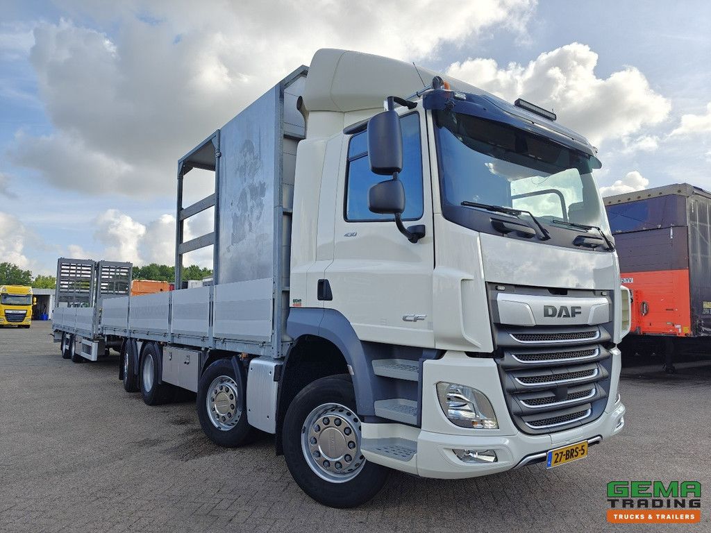 DAF CF 430 FAX 8x2/6 Day Cab Euro6D - Maschinentransporter + 2-Achs-Anhänger - Hydraulische Rampen - Abnehmbarer 10.000L Wassertank - 20.000km! Original