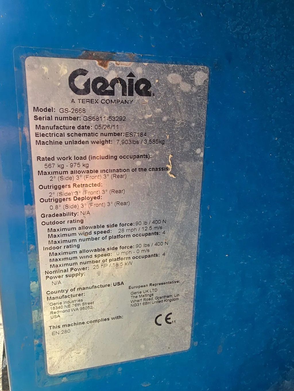 JLG Genie gs2668 ruwterein hoogwerker