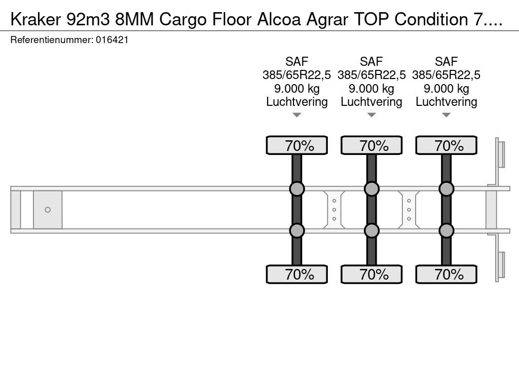 Kraker 92m3 8MM Cargo Floor Alcoa Agrar TOP Condition 7.300 KG