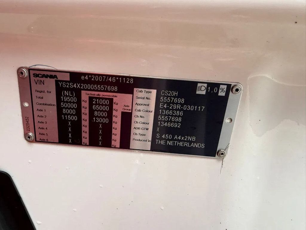 Scania S450 4X2 2X tank Full Air Alcoa Standairco NL Truck APK 07/2026!