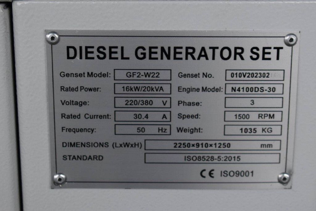 Generator Pheatonn GF2-W22 Diesel 20kVA Nieuw