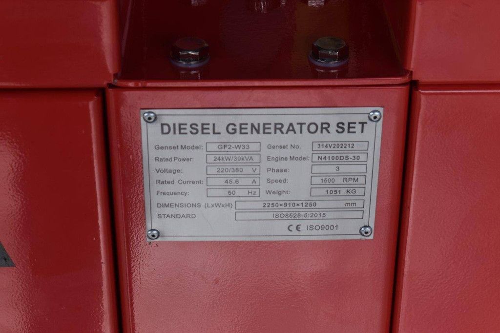 Generator GF2-W33 Diesel 30kVA Nieuw