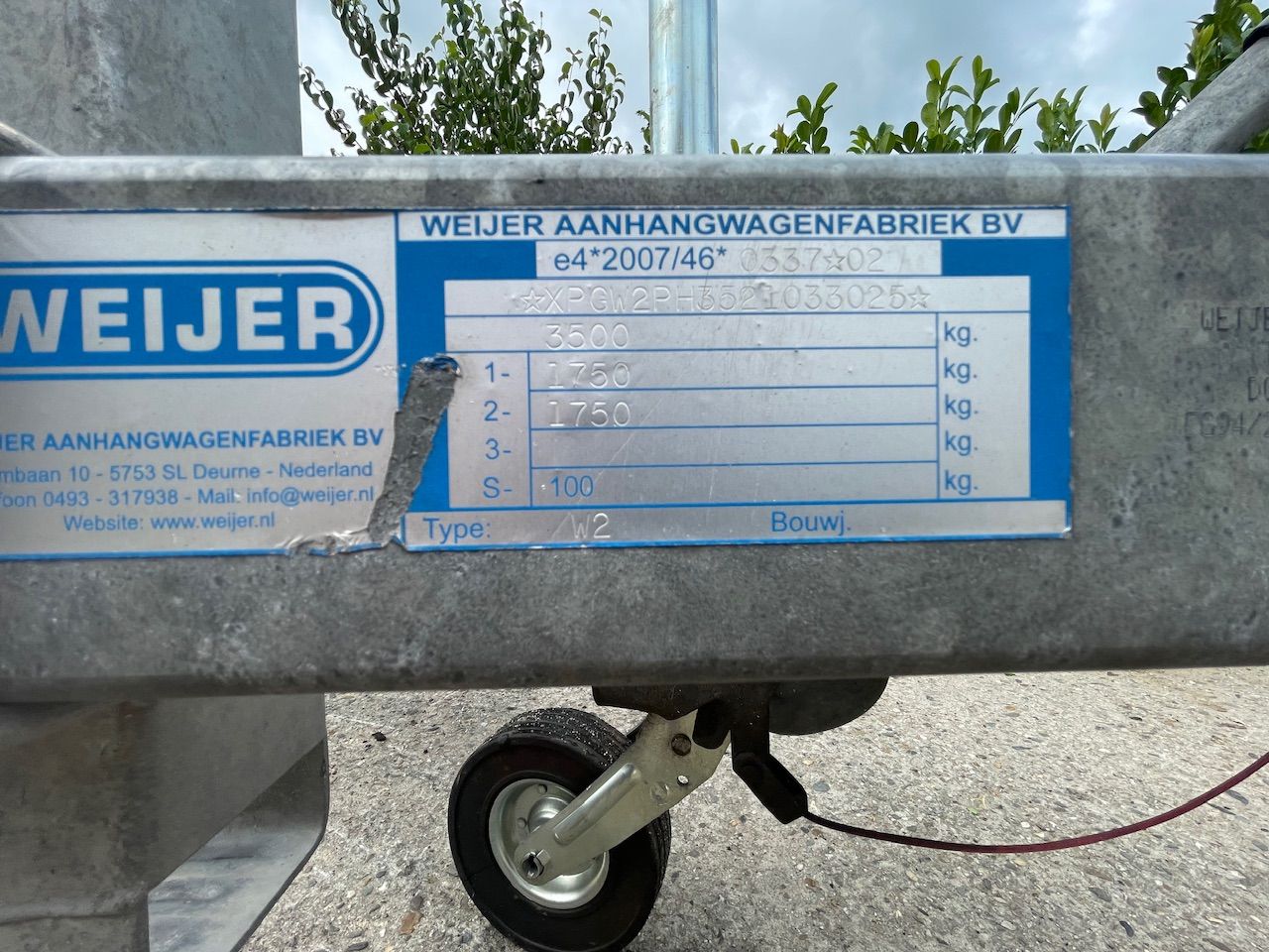 Weijer WPH-S 3500 machinetrailer hoogwerkertrailer aanhangwagen