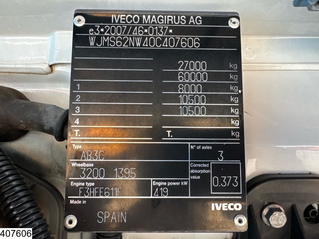 Iveco Stralis 570 6x4, EURO 6, Retarder, Hydraulic