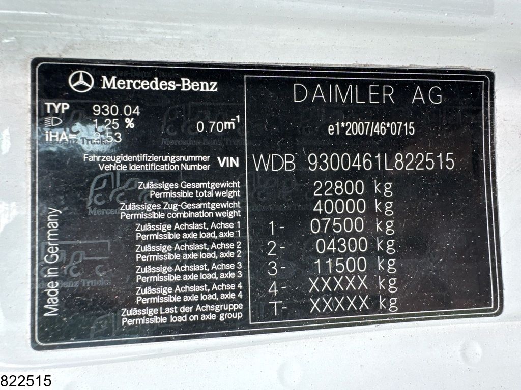 Mercedes Actros 2544 6x2, EURO 5 EEV, Retarder, Lohr, Combi