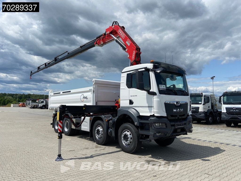 MAN TGS 35.440 8X4 NEW! Fassi F275.026 Kran Crane 13m3 3-Sided Tipper Big-Axle Euro 6