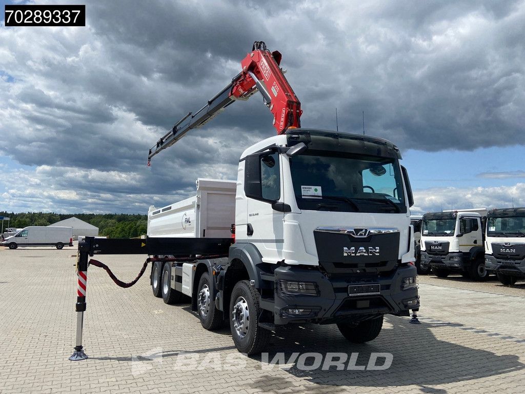 MAN TGS 35.440 8X4 NEW! Fassi F275.026 Kran Crane 13m3 3-Sided Tipper Big-Axle Euro 6