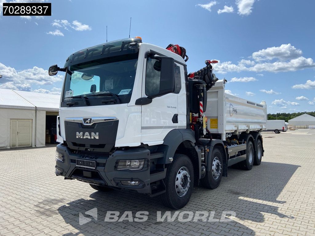 MAN TGS 35.440 8X4 NEW! Fassi F275.026 Kran Crane 13m3 3-Sided Tipper Big-Axle Euro 6