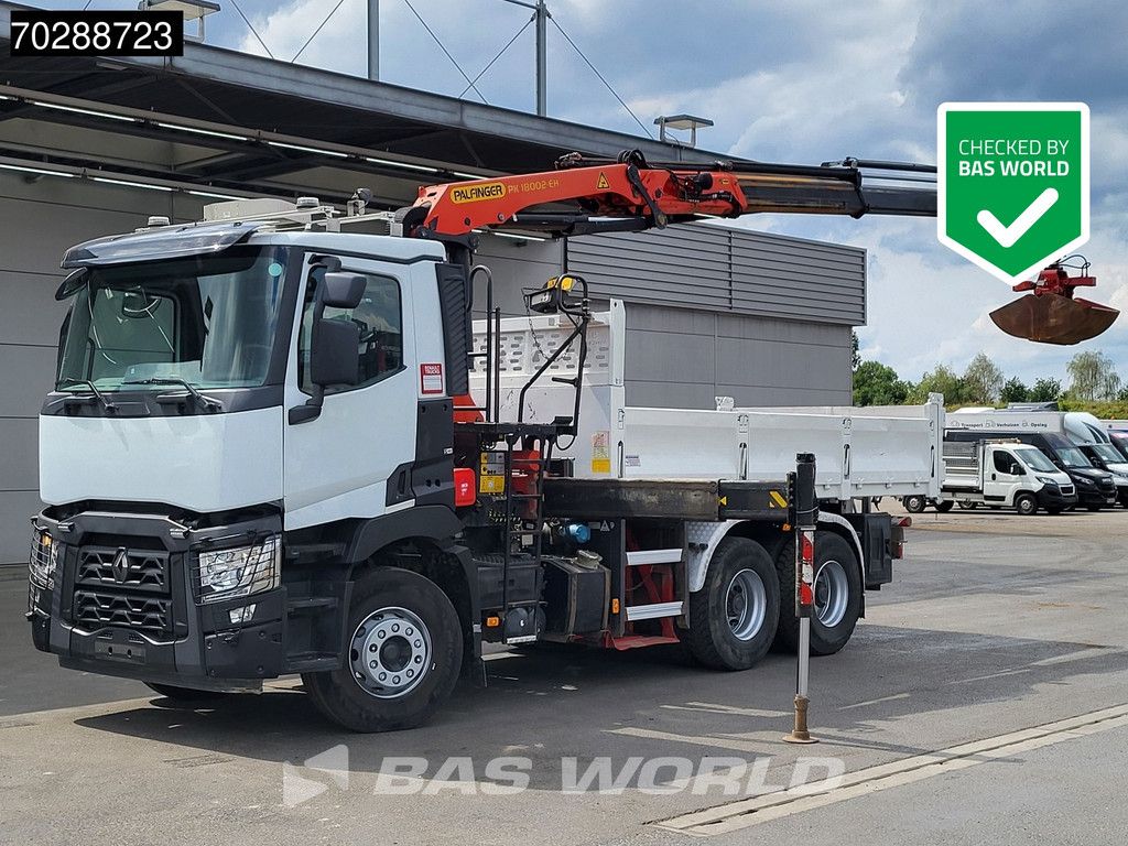 Renault C 380 6X4 Palfinger PK18002-EH-B Crane Kran 8m3 Tipper Big-Axle Euro 6