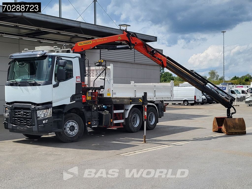 Renault C 380 6X4 Palfinger PK18002-EH-B Crane Kran 8m3 Tipper Big-Axle Euro 6